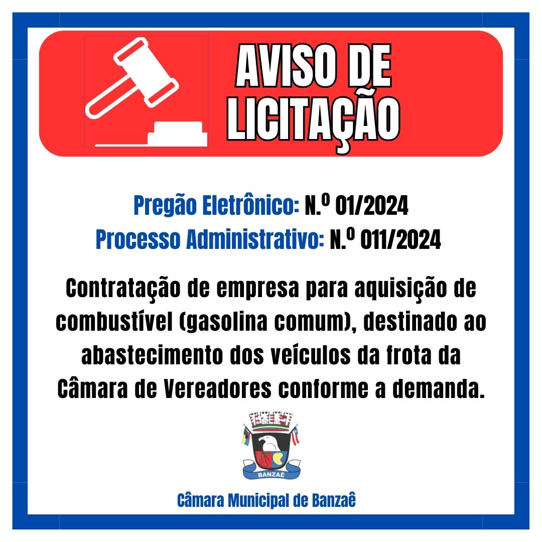 Aviso de Licitação 